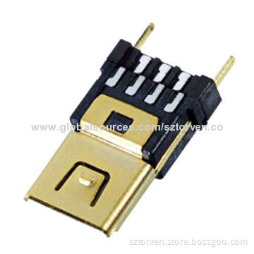 Mini USB Male 14P Solder Type Connector, 100V AC Dielectric Withstanding VoltageNew